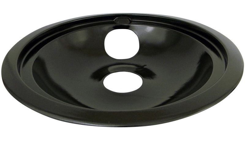 Laser 62248 GE Porcelain Stove Shallow-Draw Drip Pan with Trim Ring, Black, 8-in A2