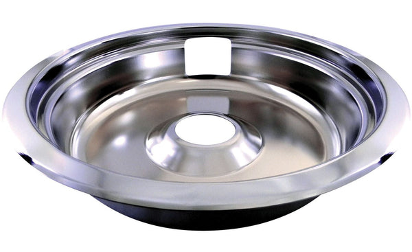Laser 62470 Universal Stove Drip Pan with Trim Ring, Bright Chrome, 8-in G4