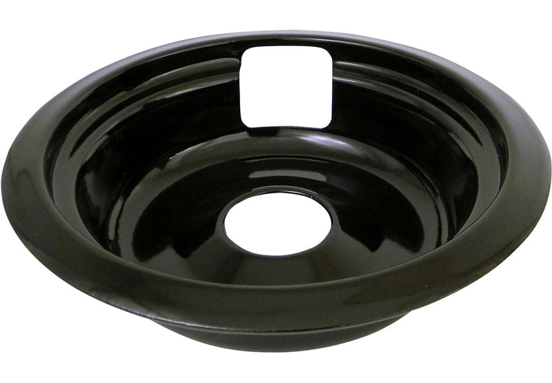 Laser 62489 Universal Porcelain Stove Deep-Draw Drip Pan with Trim Ring, Black, 6-in A6