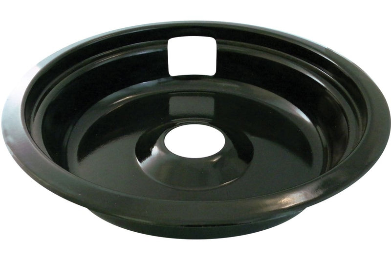Laser 62490 Universal Porcelain Stove Deep-Draw Drip Pan with Trim Ring, Black, 8-in W6