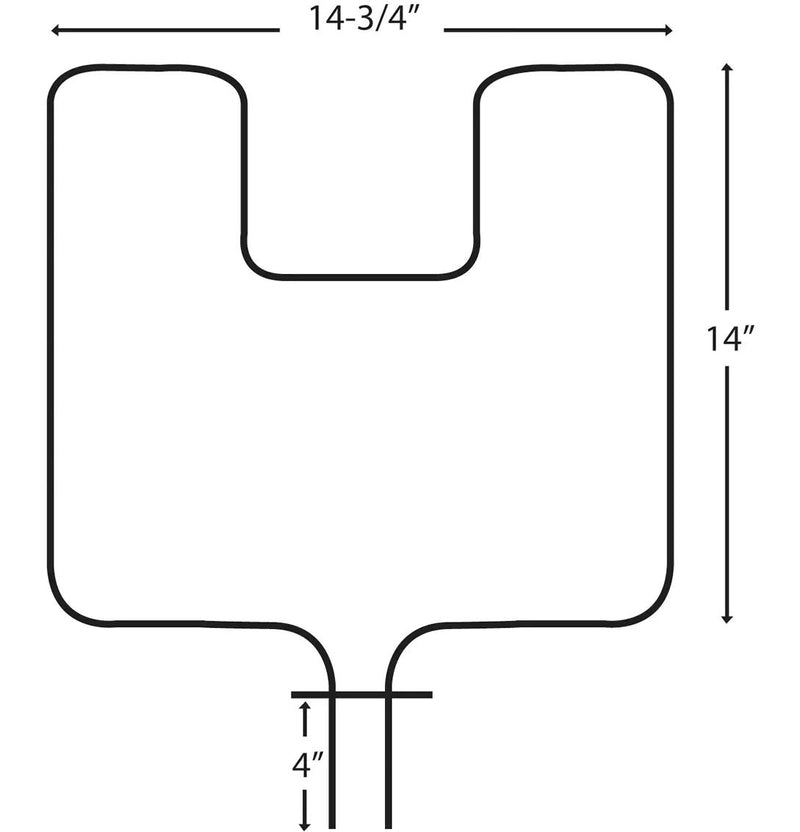 Laser 62509/2 Frigidaire Oven/Bake Element with Fixed 90° Connector, 2400W, 14-3/4-in x 14-in O7