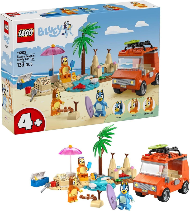 LEGO Bluey's Beach & Family Car Trip - 11202, 133-pcs, Ages 4+ U7