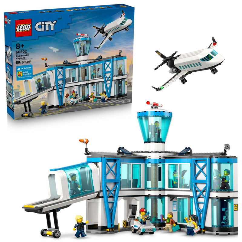 LEGO City Airport With Airplane Building Set - 60502, 887-pcs, Ages 8+ J4