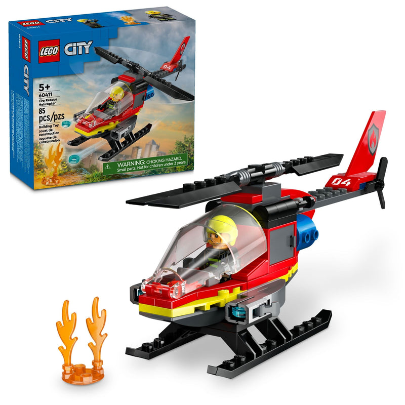 LEGO City Fire Rescue Helicopter - 60411, 85-pcs, Ages 5+ H4