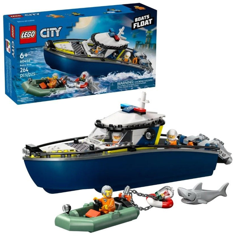 LEGO City Police Boat Chase - 60456, 264-pcs, Ages 6+ Z3