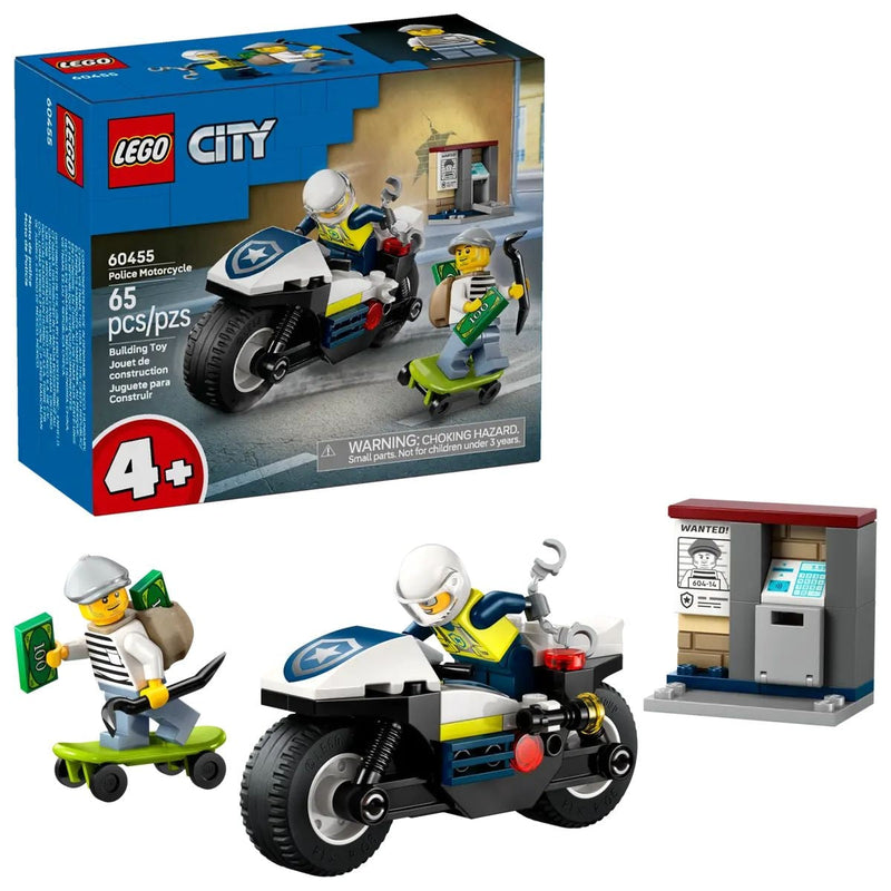 LEGO City Police Motorcycle Chase - 60455, 65-pcs, Ages 4+ Z7