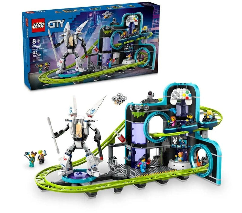 LEGO City Robot World Roller-Coaster Park Building Set - 60421, 986-pcs, Ages 8+ N4