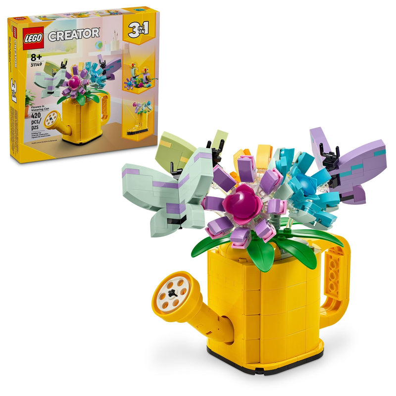 LEGO Creator 3-in-1 Flowers in Watering Can - 31149, 420-pcs, Ages 8+ W9