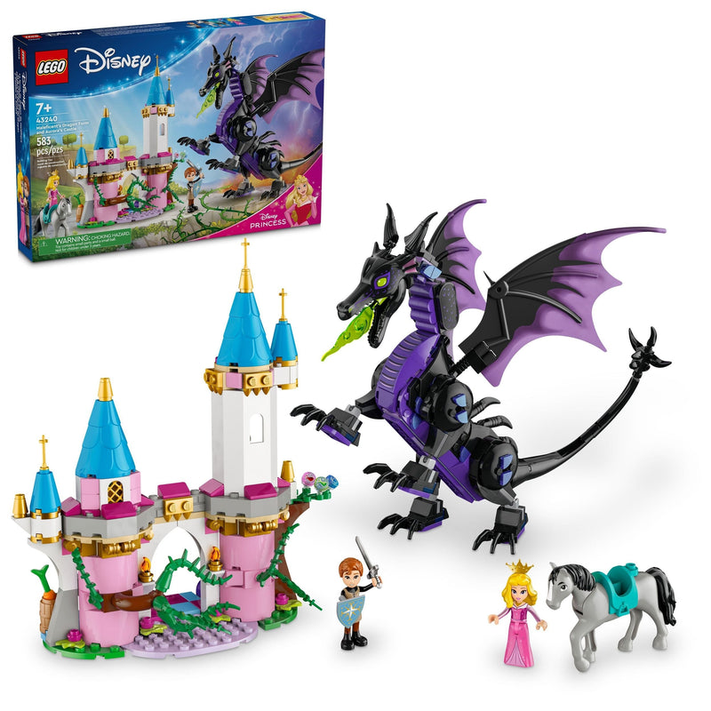 LEGO Disney Princess Maleficent’s Dragon Form and Arora's Castle Toy Building Set, 43240, 583-pc, Ages 7+ A9