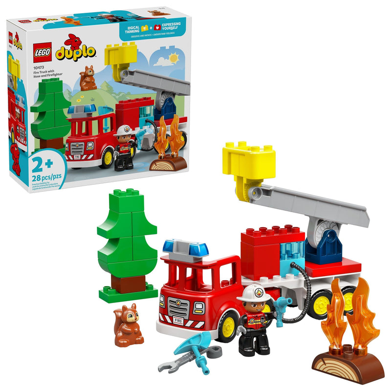 LEGO DUPLO Fire Truck with Hose & Firefighter Toy Building Set - 10473, 26-pcs, Ages 2+ D9