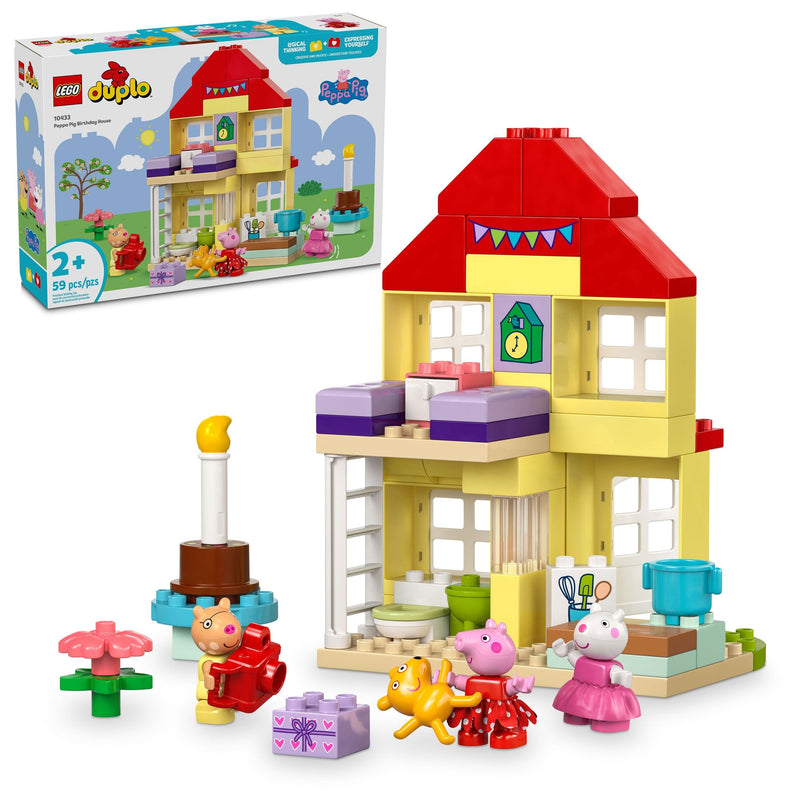 LEGO DUPLO Peppa Pig Birthday House Preschool Building Toy Set, 59-pc W8