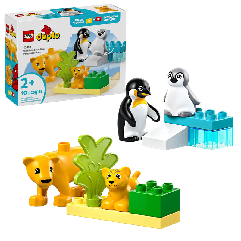 LEGO DUPLO Wild Animal Families: Penguins & Lions Toy Building Set - 10442, 10-pcs, Ages 2+ S8