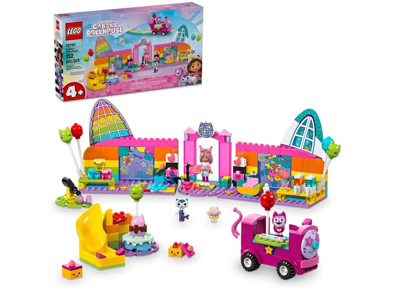 LEGO Gabby’s Dollhouse Gabby’s Party Room Playset with Pink Car - 10797, 252-pcs, Ages 4+ L4