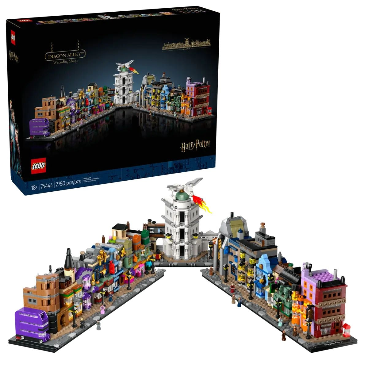 LEGO Harry Potter Diagon Alley Wizarding Shops - 76444, 2750-pcs, Ages 18+