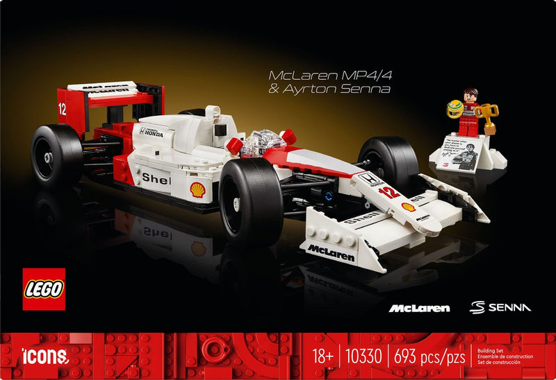 LEGO Icons McLaren MP4/4 & Ayrton Senna Race Car- 10330, 693-pcs, Ages 18+ L7