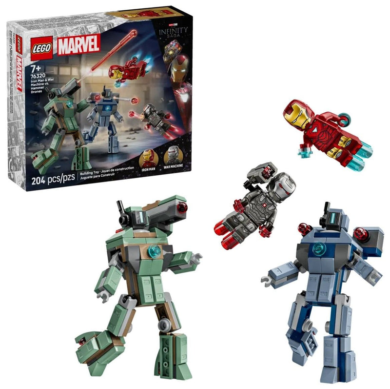 LEGO Marvel Iron Man & War Machine vs. Hammer Drones - 76320, 204-pcs, Ages 7+ T3