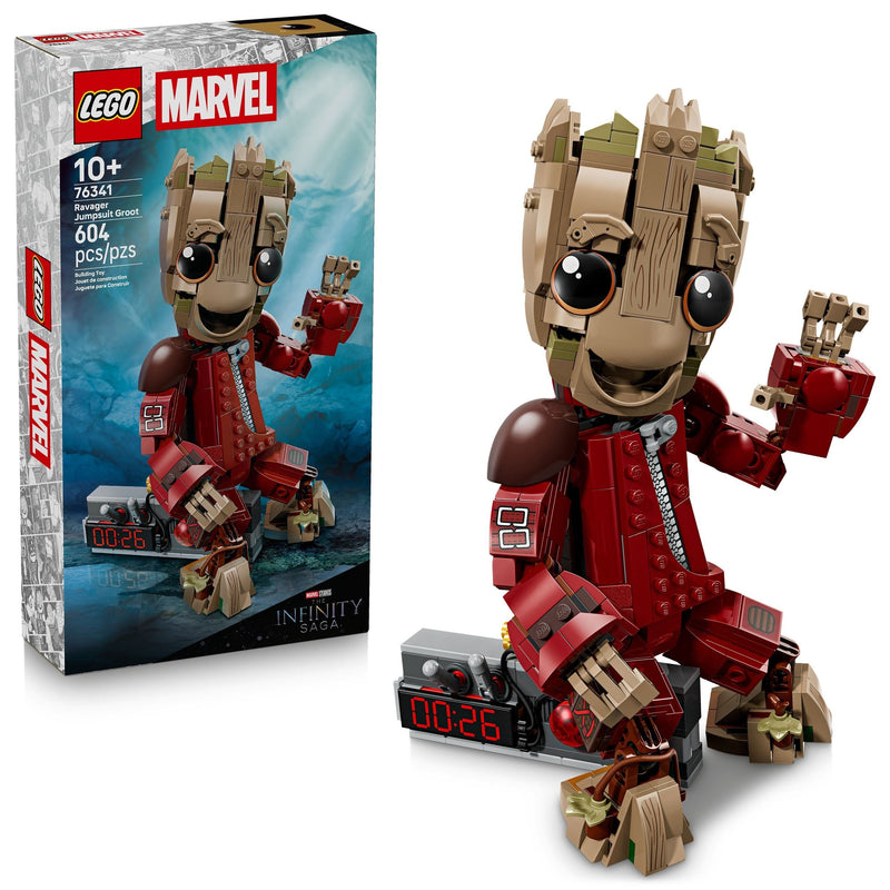 LEGO Marvel Ravager Jumpsuit Groot - 76341, 604-pcs, Ages 10+ T0