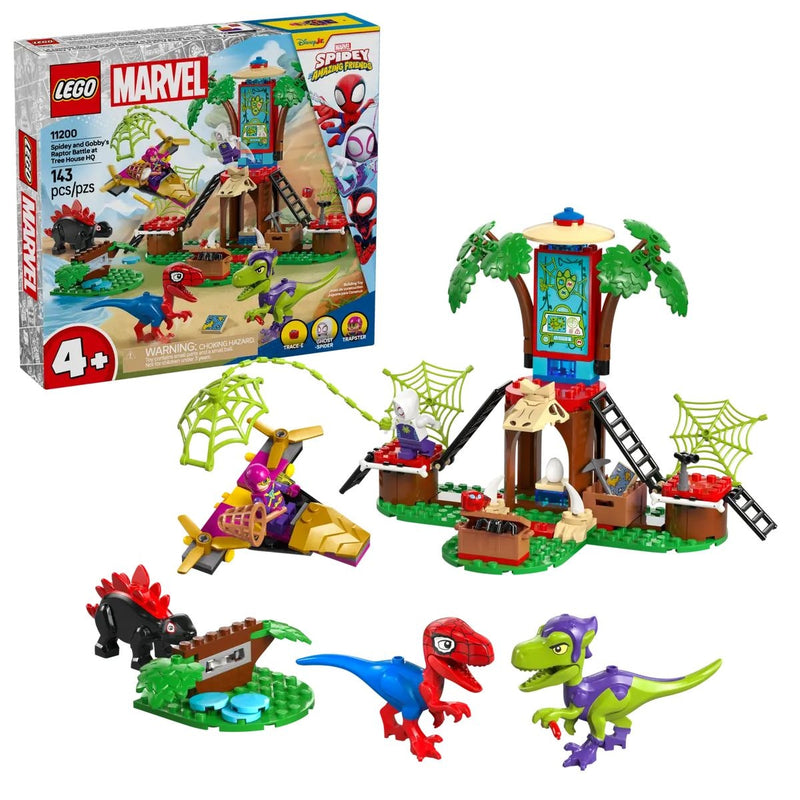 LEGO Marvel Spidey and Gobby's Raptor Battle at Tree House HQ - 11200, 143-pcs, Ages 4+ E0