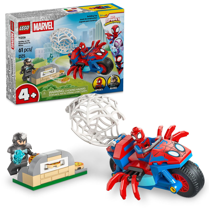 LEGO Marvel Spidey And His Amazing Friends Spidey on his Motorcycle vs. Rhino - 11206, 61-pcs, Ages 4+ A5