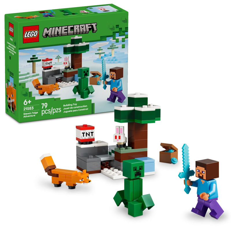 LEGO Minecraft Steve’s Taiga Adventure Toy Building Set - 21583, 79-pcs, Ages 6+ A5