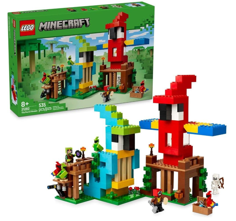LEGO Minecraft The Parrot Houses Building Toy - 21282, 535-pcs, Ages 8+ X0