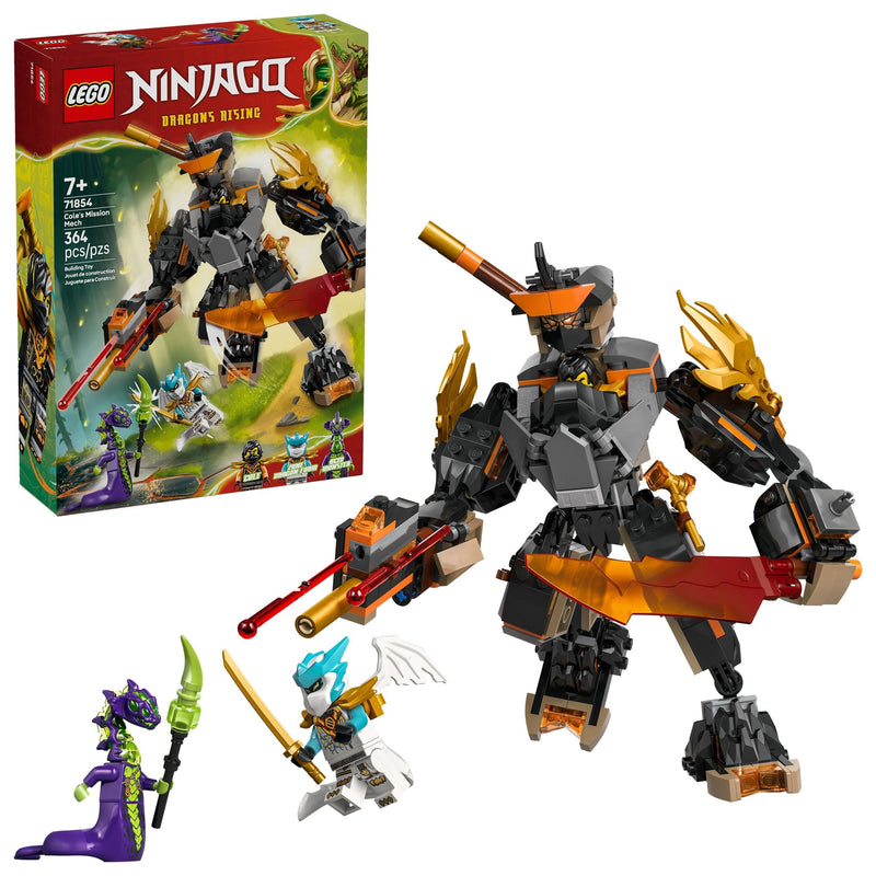 LEGO Ninjago Cole’s Mission Mech & Dragon Zane - 71854, 364-pcs, Ages 7+ I1