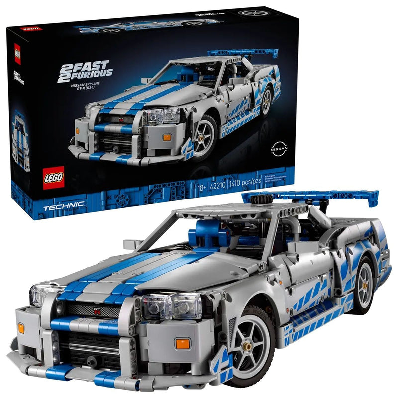 LEGO Technic 2 Fast 2 Furious Nissan Skyline GT-R (R34) Car - 42210, 1410-pcs, Ages 18+ O5