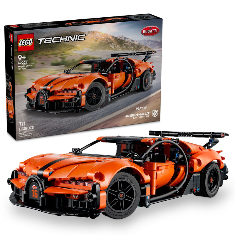 LEGO Technic Bugatti Chiron Pur Sport Hyper Car - 42222, 771-pcs, Ages 9+ J2