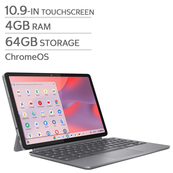 Lenovo Duet 10.9-in 2-in-1 Touchscreen Chromebook Bundle, MediaTek Kompanio 838, 4GB RAM, 64GB Storage E2