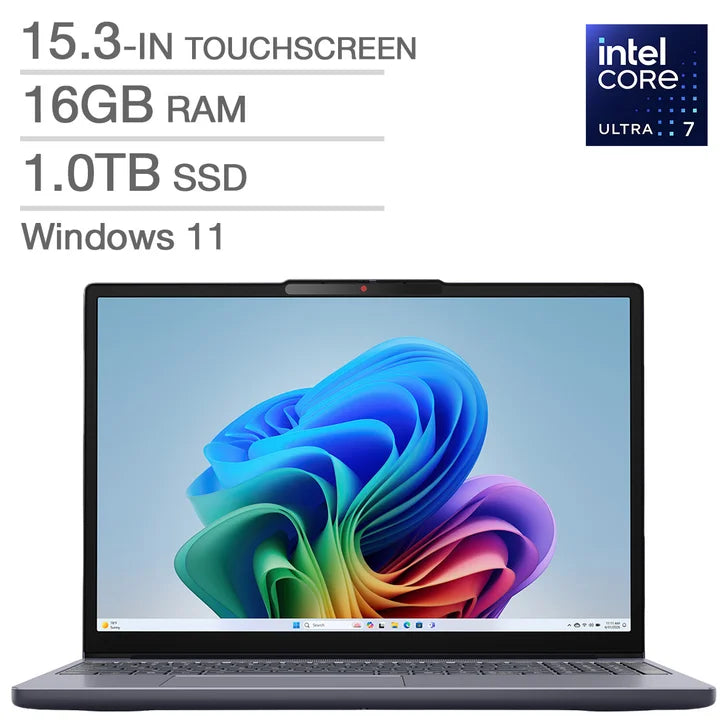 Lenovo IdeaPad Slim 3i Copilot+ PC 15.3-in. Touchscreen Laptop, Intel Core Ultra 7 355 - 16GB RAM, 1TB SSD V6