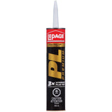 LePage PL Premium Construction Adhesive Glue, Indoor/Outdoor, Weather & Waterproof, 295-mL