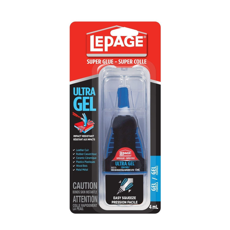 LePage Ultra Gel Super Glue Adhesive, Bonds Plastic/Metal/Wood/Rubber/Ceramic/Glass, 4-mL O7