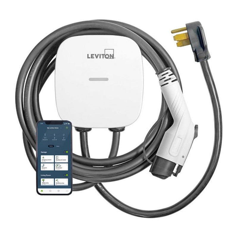 Leviton 40A Wi-Fi Level 2 NEMA 14-50 J1772 Plug-In EV Charger with 25-ft Cord Y4