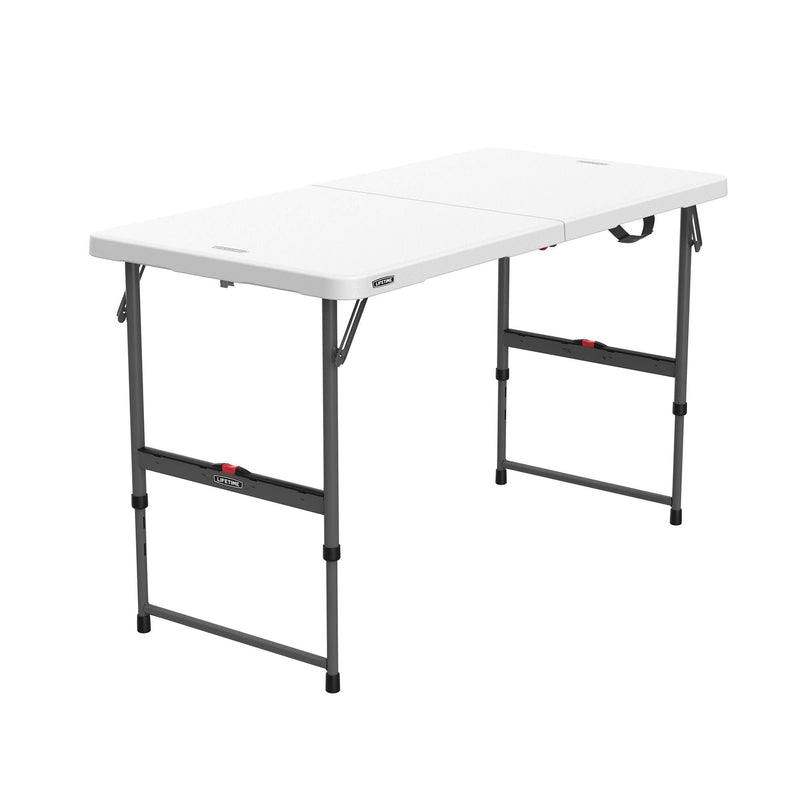 LIFETIME Adjustable Height Folding Table, Indoor/Outdoor, 4-ft J6