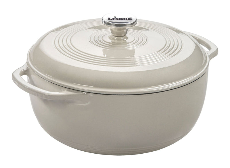 Lodge Enamel Cast Iron Dutch Oven, White, 6-qt D9