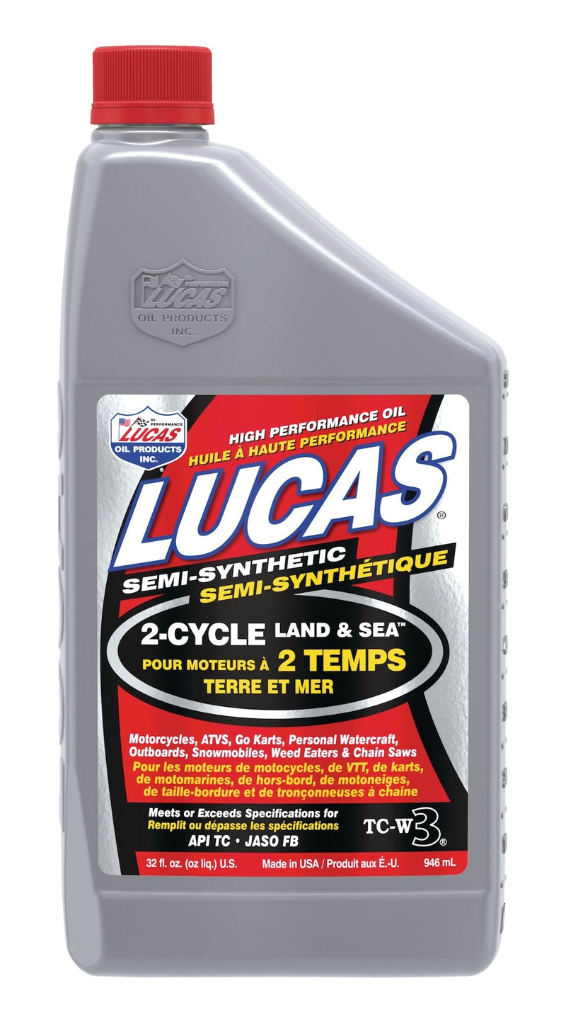 Lucas Oil 2-Stroke Semi-Synthetic Land & Sea Oil, 946-mL X8