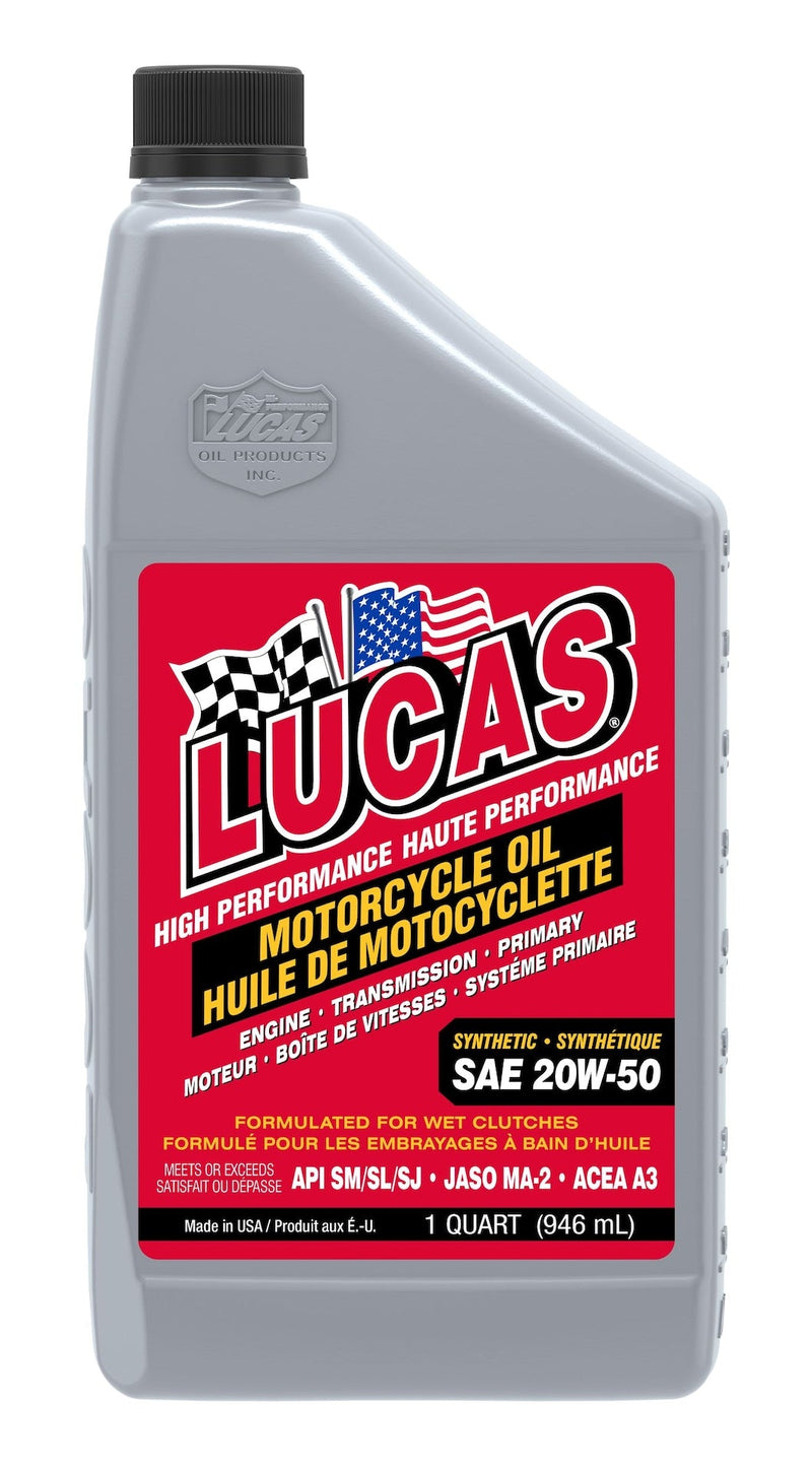 Lucas Oil High Performance Synthetic Motorcycle Oil SAE, 946-mL K4