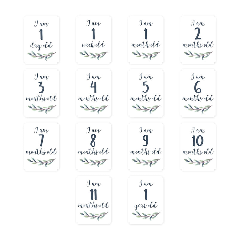 Lulujo Baby's 1st Year Milestone Blanket, Hello World Wreath V3
