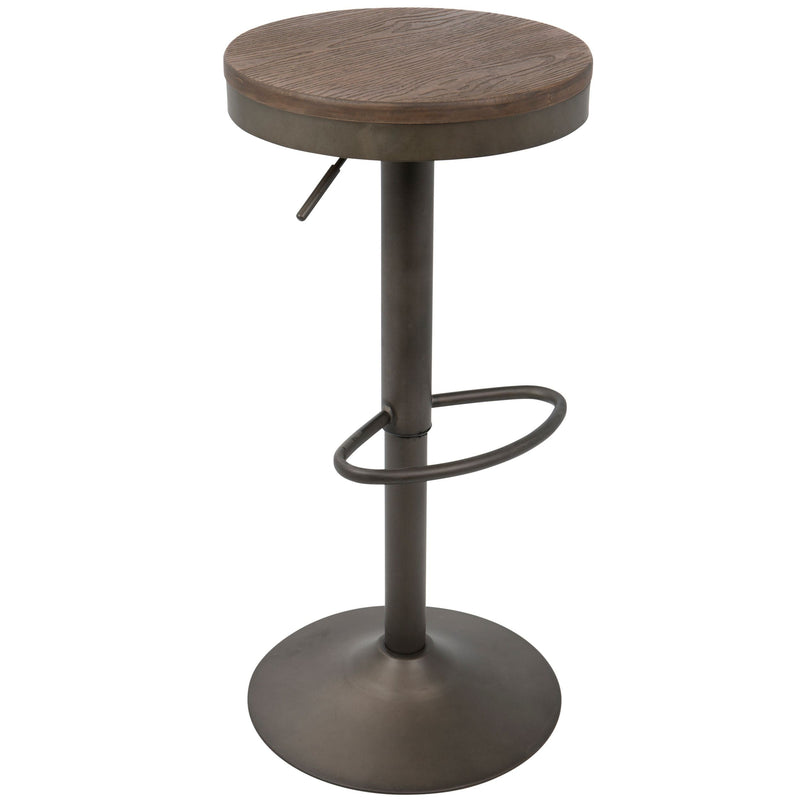 Lumisource Dakota Adjustable Barstool, Brown, 2-pc E6