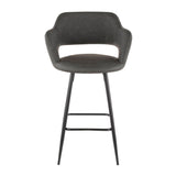 Lumisource Margarite Fixed-Height Counter Stool, Black, 25-in, 2-pc