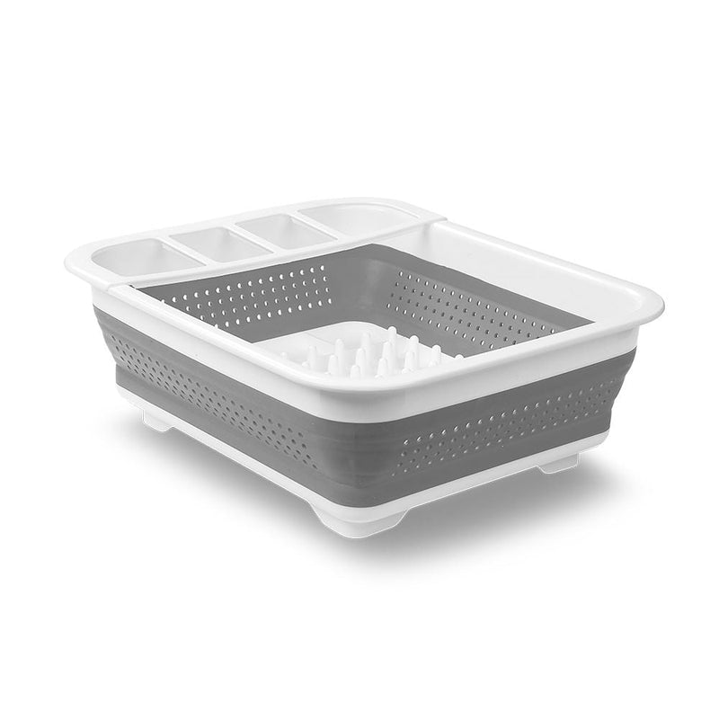 Madesmart Collapsible Folding Plastic Dish & Cutlery Drying Rack, White G3