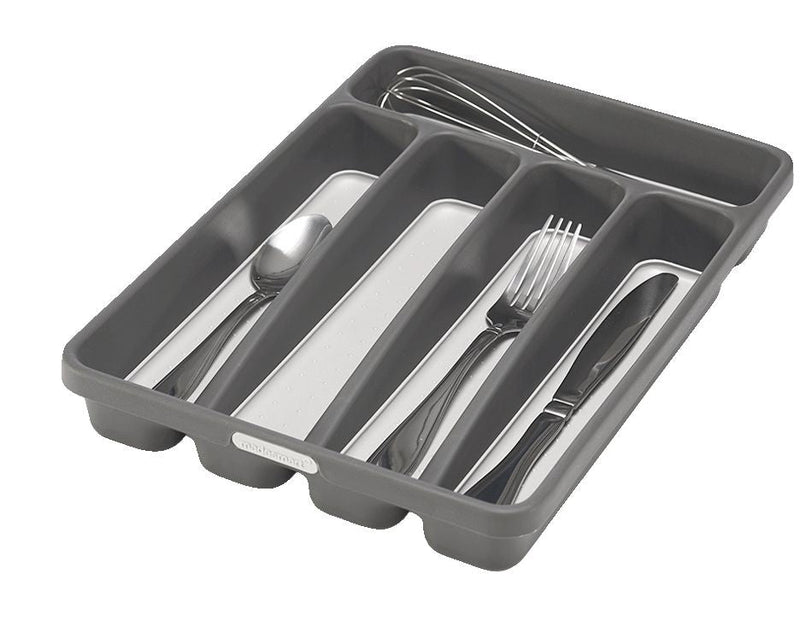 Madesmart Mini 5-Compartment Cutlery & Kitchen Utensil Drawer Organizer Tray/Holder, Grey G4
