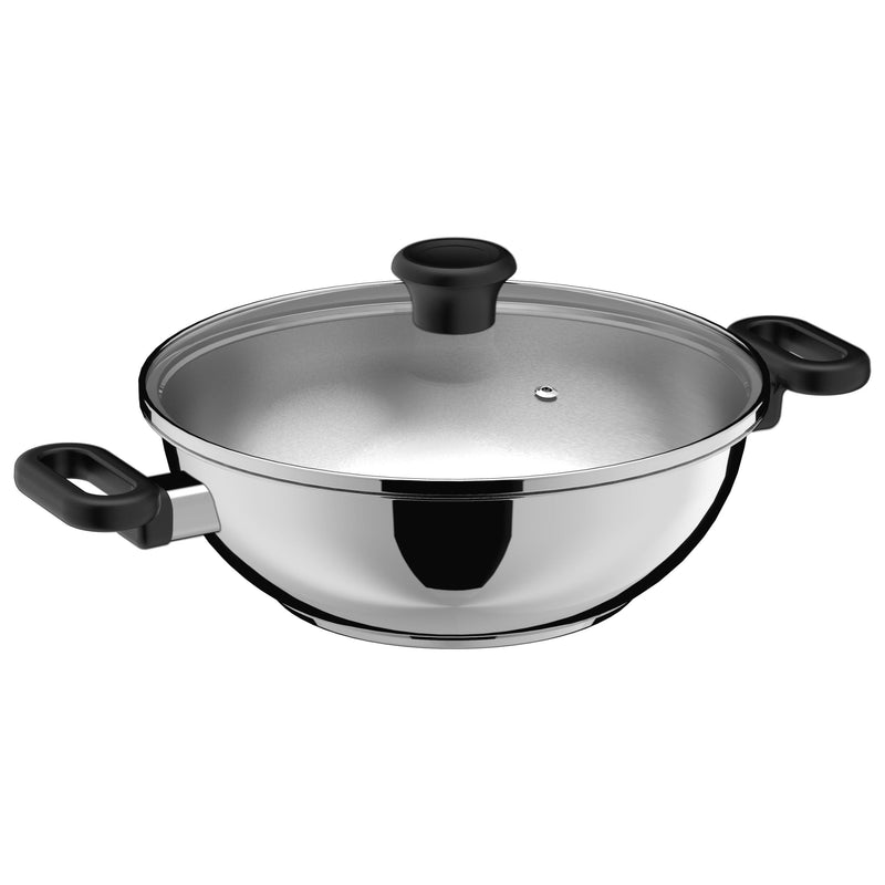 Maharaja 3.4qt Stainless Steel Karahi with lid 26cm 10.25in D6
