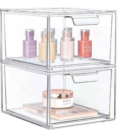 Maison Kleen Clear Stackable Storage Drawer Set, 2-pc C3