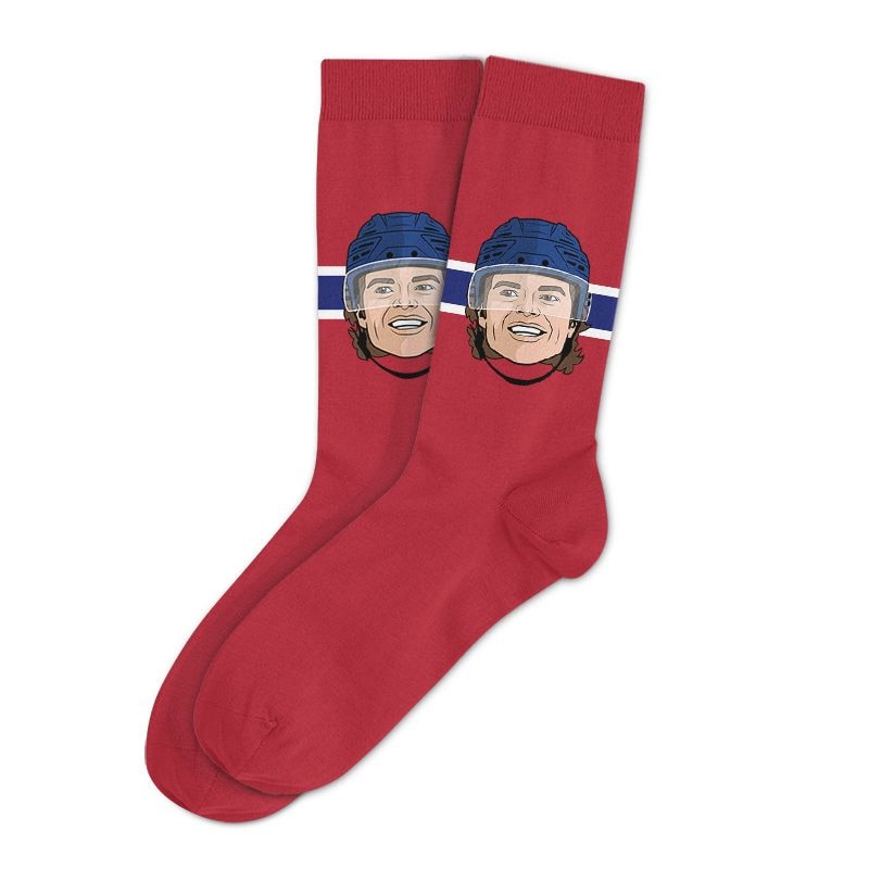 Major League Socks NHL Montreal Canadiens Cole Caufield "Sockey" Crew Socks, Adult, One Size E8