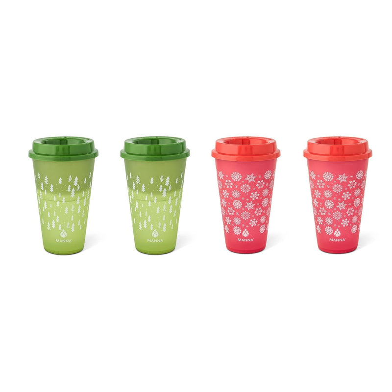 Manna 16-oz Reusable Colour-Changing Hot Cups, 4-pk X0
