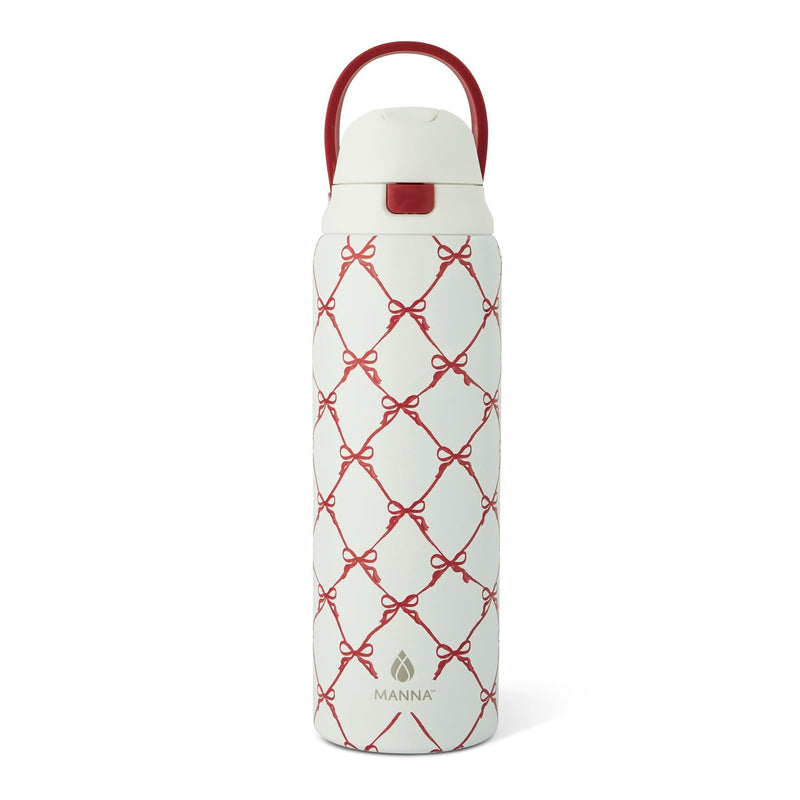 Manna Hydra 946-mL Stainless Steel Bottle with Bows Design O9