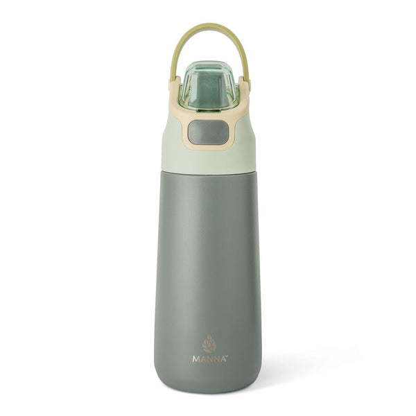 Manna Tandem Eco Stainless Steel Insulated Bottle, 16-oz, Midnight, with Permalock Lid Q7
