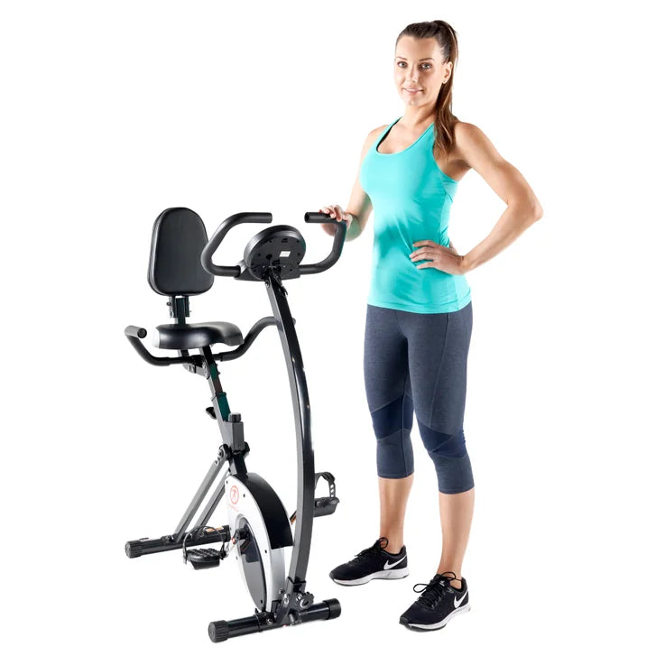 Marcy Foldable Exercise Bike with High-back Seat M1