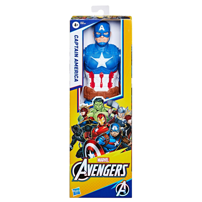 Marvel Avengers Titan Hero Series Captain America Action Figure, 12-in Toy, Ages 4+ C7